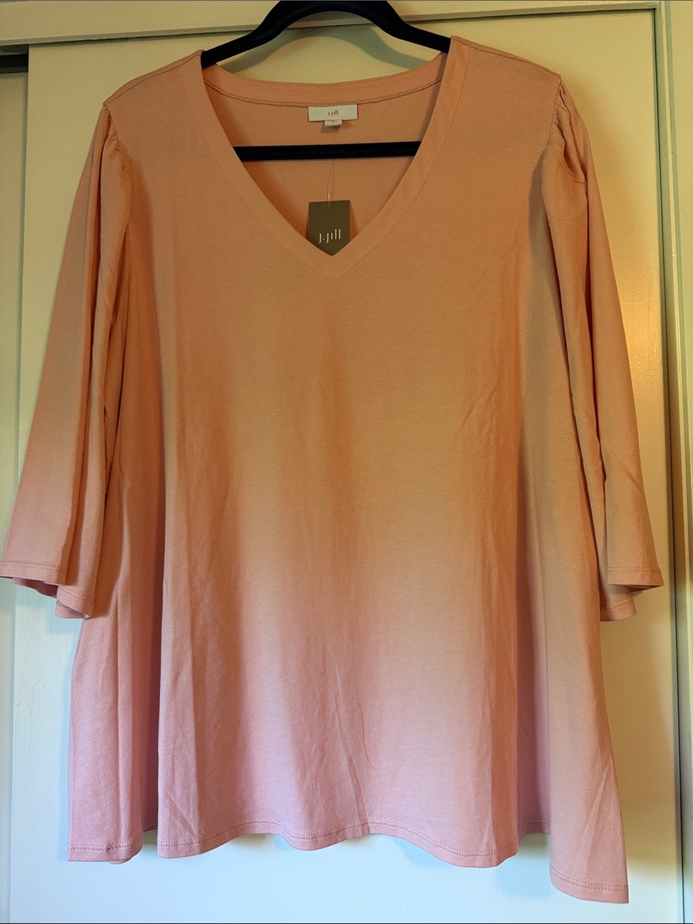 J Jill Peach Top with Elbow Sleeves